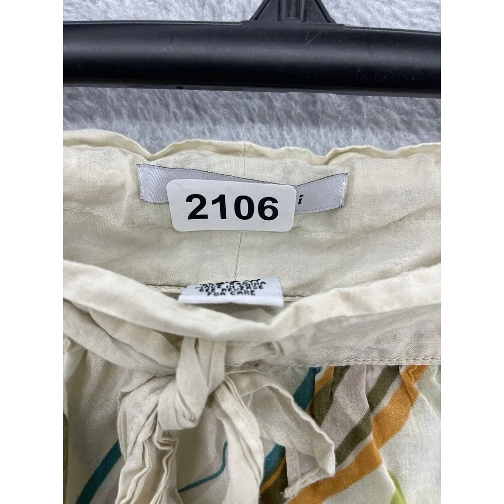 CAbi Women's A Line Skirt Lined Leaves Medium 100% Cotton Pockets Drawstring - Image 5