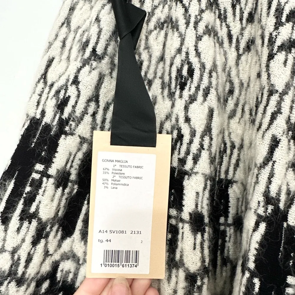 Giambattista valli blouse and skirt set size XS top M skirt wool mohair luxury Black Size M - Image 3