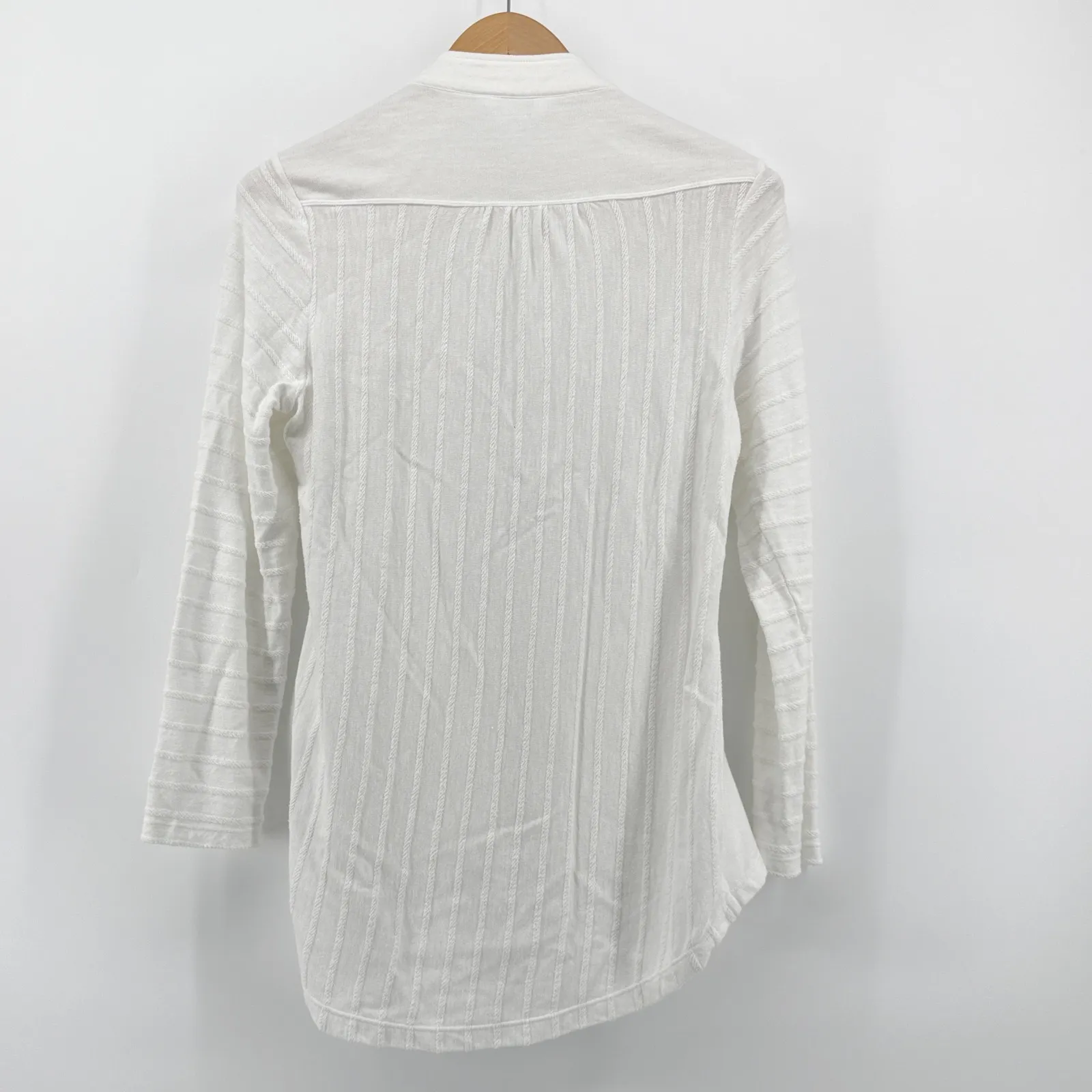 Market & Spruce White Zip Up Lightweight Knit Jacket High Low Women's Medium - Image 5