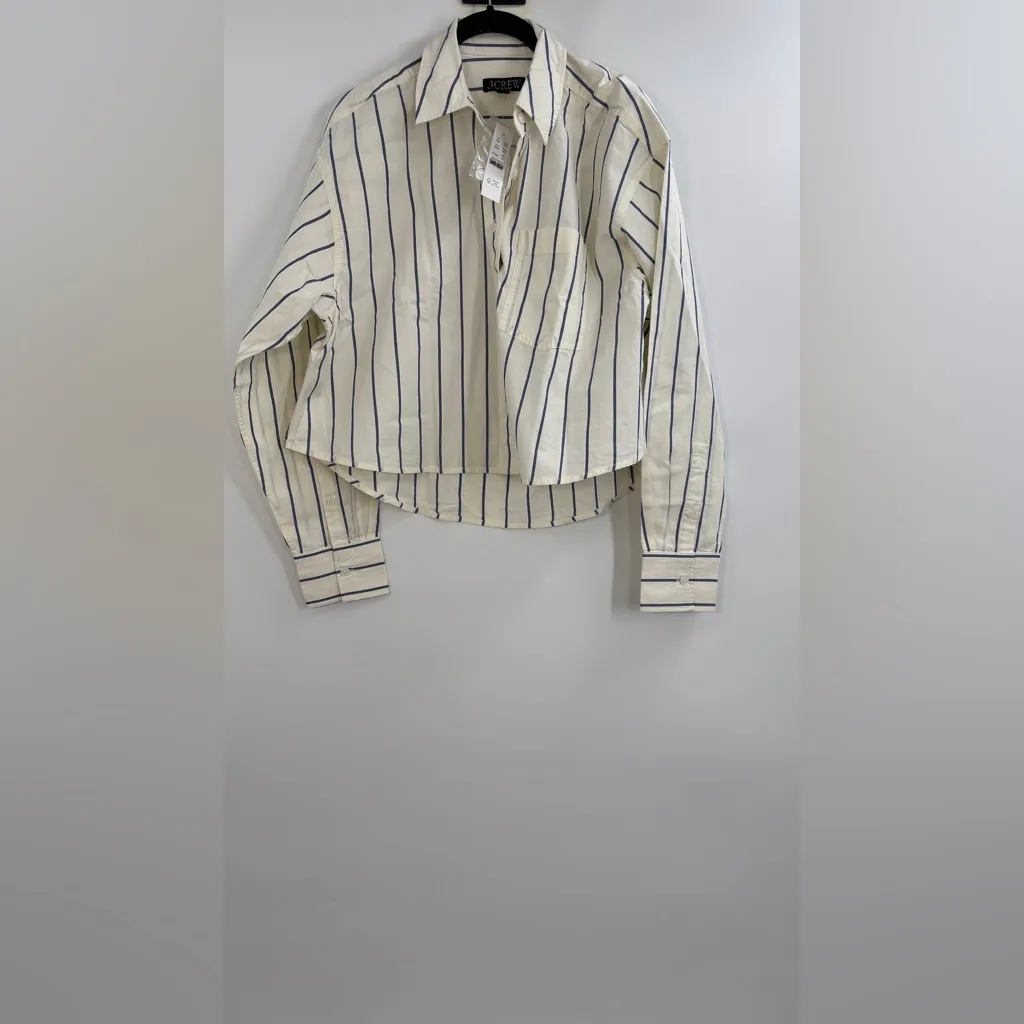 J.Crew Étienne cropped button-up shirt in stripe - Image 5