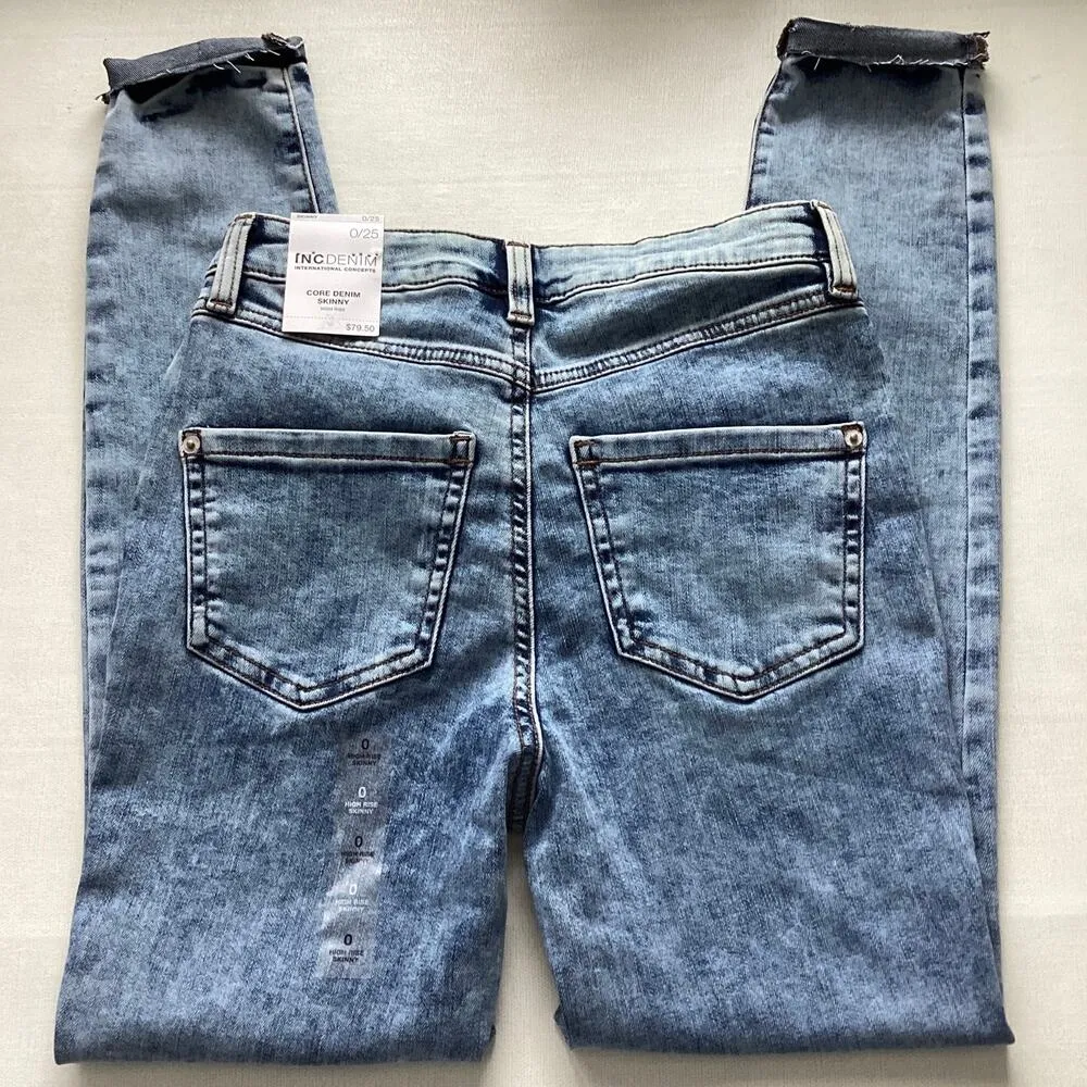 INC Denim Womens High-Rise Core Denim Skinny Jeans Size 0/25 - Image 3