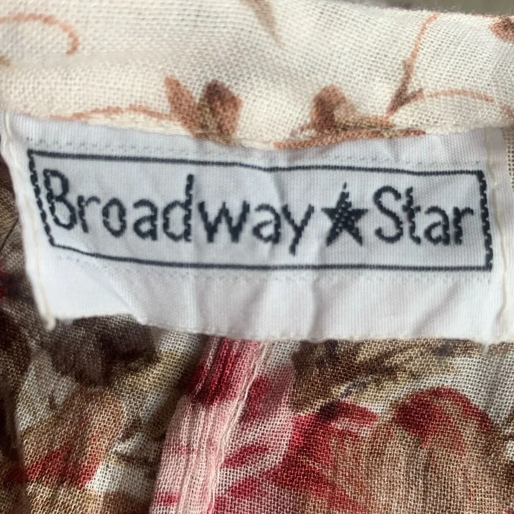 Vintage 90s Maxi Dress Pink Floral Cottagecore Short Sleeve Vneck Cream Pink Size M - Image 9