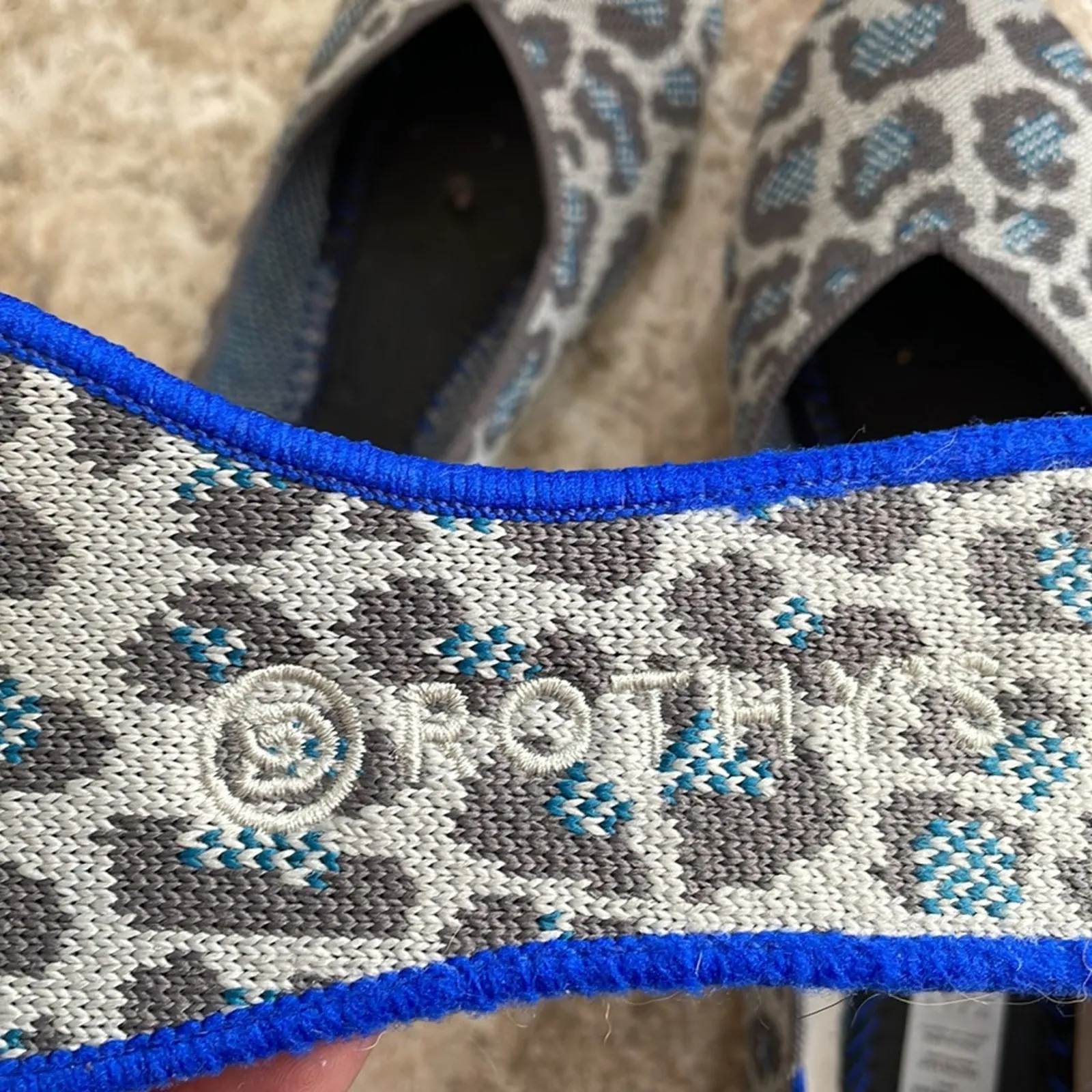 Rothy's Rothy’s The Flat in Leopard Spotted Grey Blue Ballet Flat - Image 13