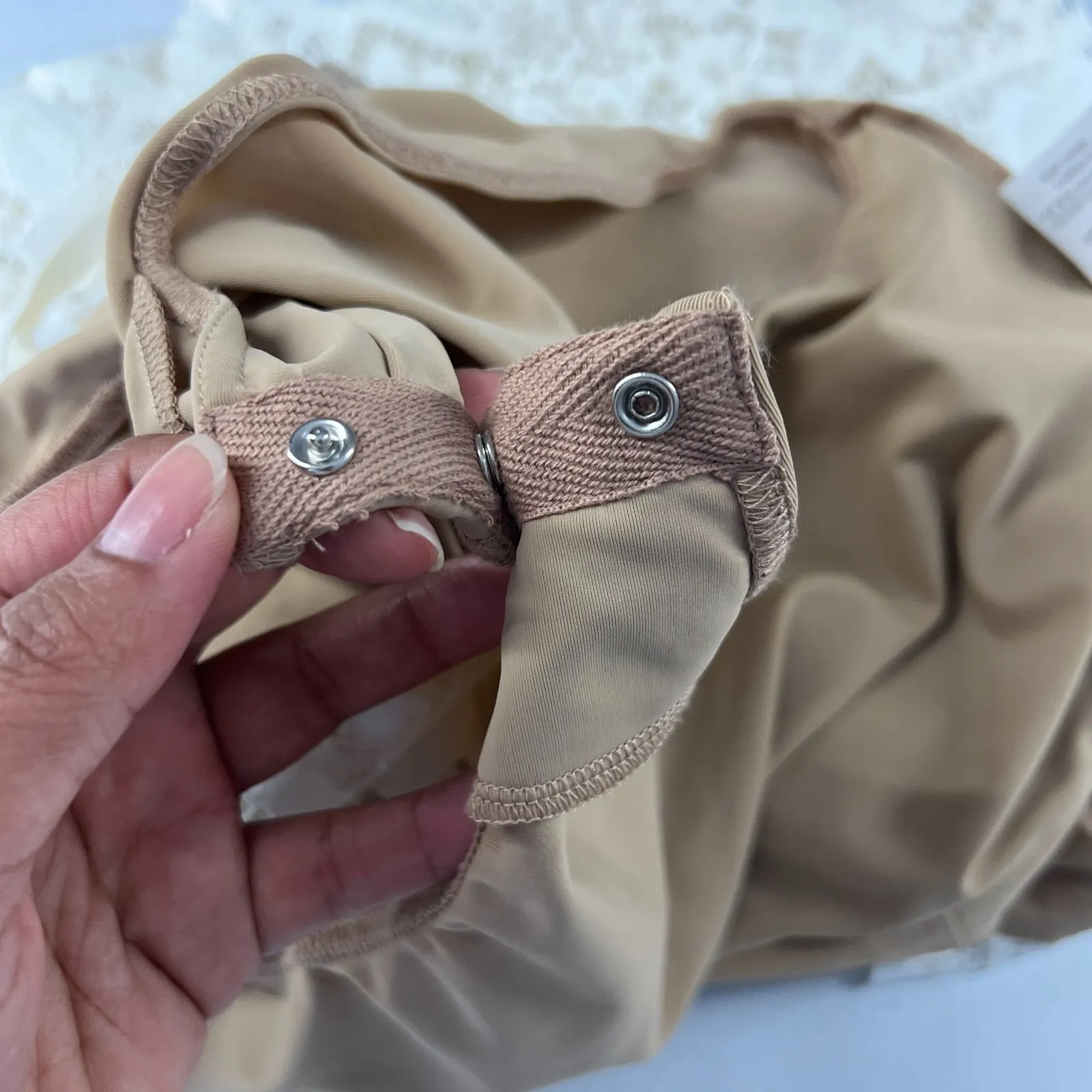 For Love And Lemons Gianna Mini Dress Women's White Lace Scallop Neck & Hem Size L - Image 14