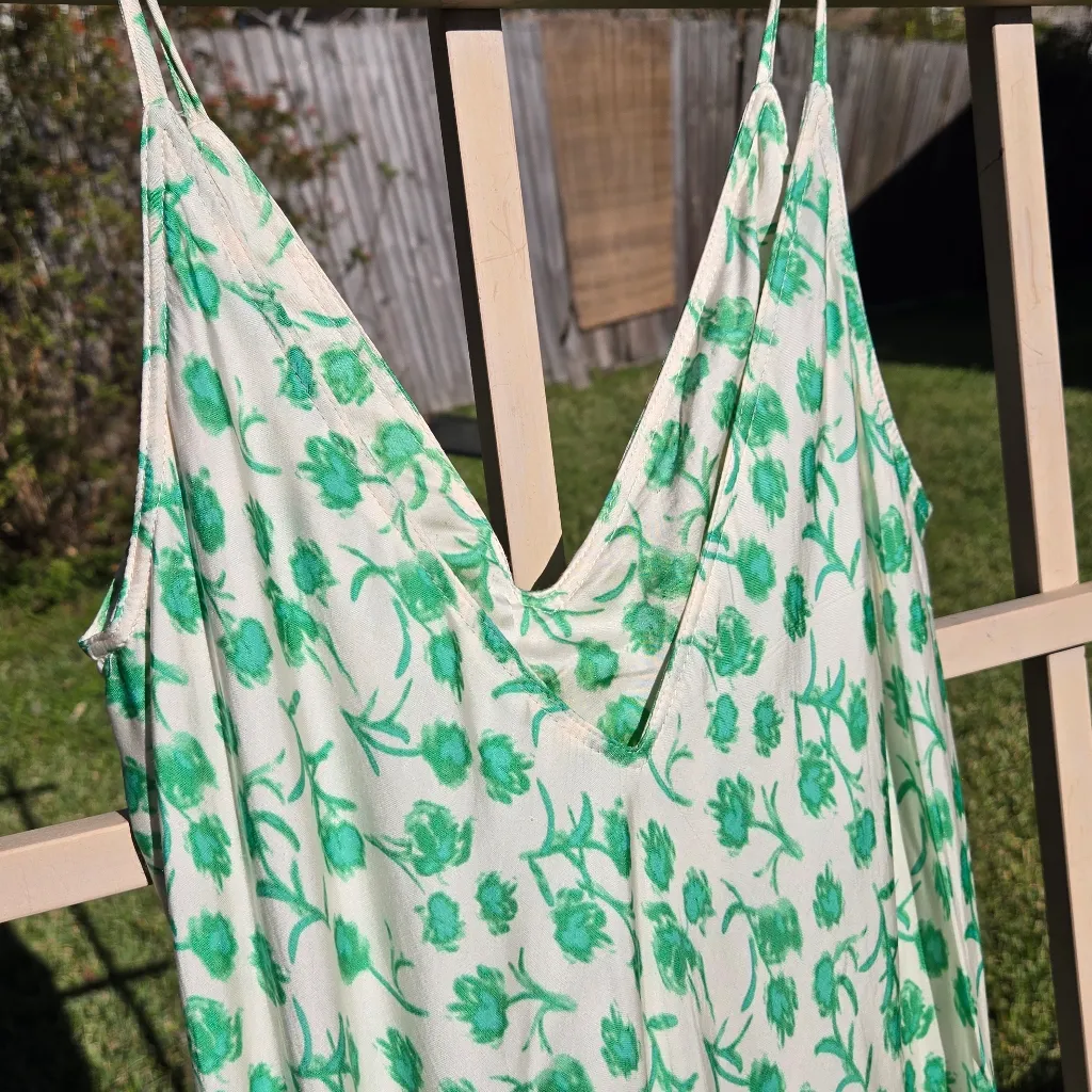 Zara Green Silky Slip Dress Maxi XS - Image 7