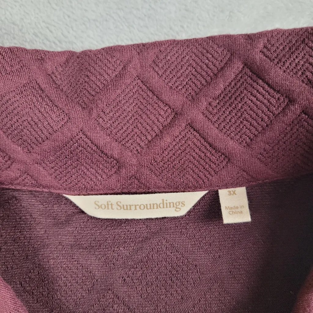 Soft Surroundings Women's Jacquard Dorothy Pullover in Merlot Size 3X - Image 4