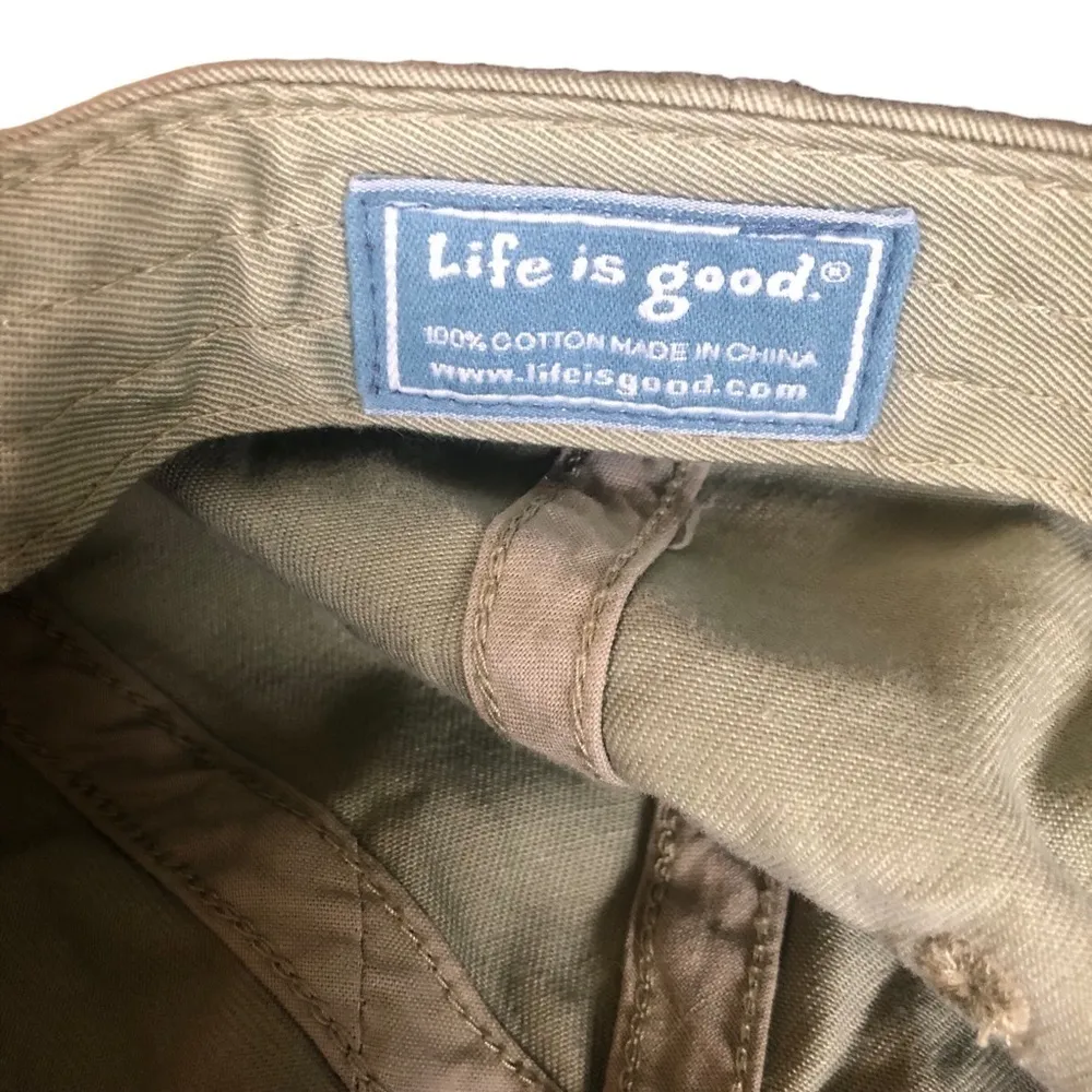 Adjustable Baseball Cap Hat Lt. Olive Green OS Embroideed Detail - Image 8