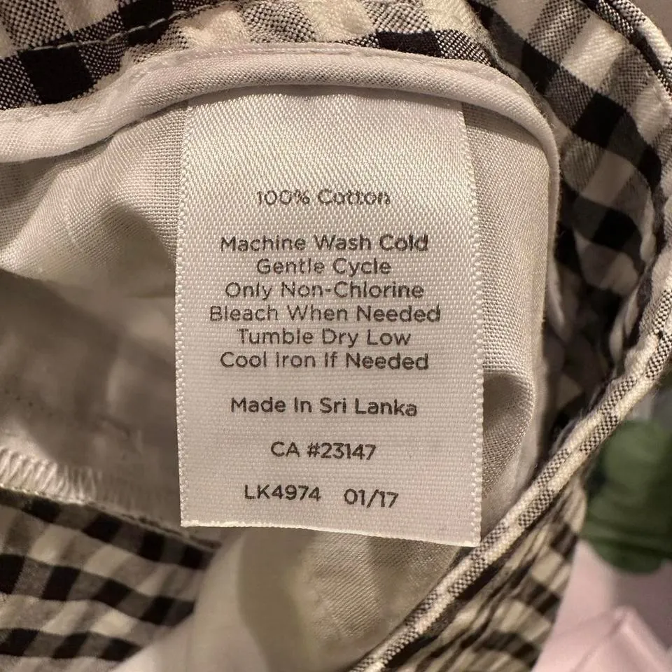 Talbots Black White Gingham Plaid Capri Pants Size‎ 14 - Image 6