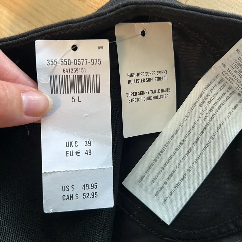 NWT Hollister High-Rise No Fade Black Super Skinny Soft Stretch Jeans, 27 / 5 - Image 8