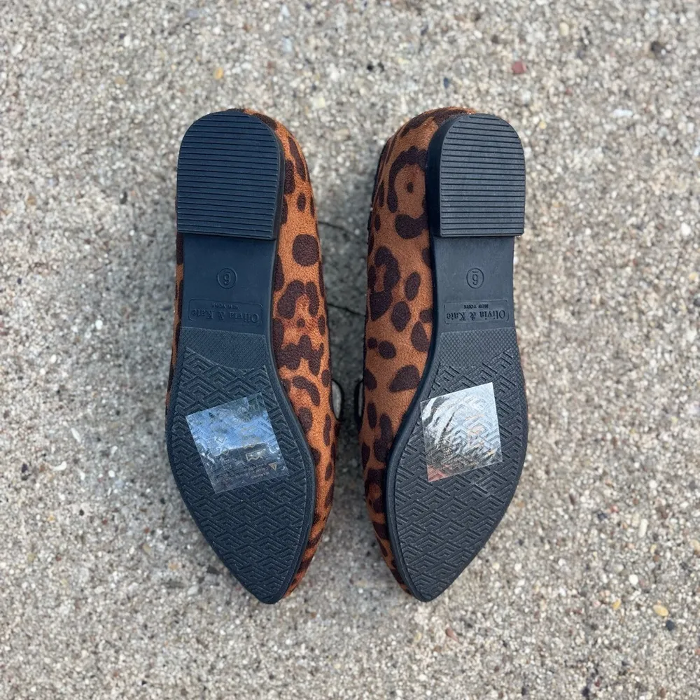 Brown Leopard Print Flats with Slip - Image 2