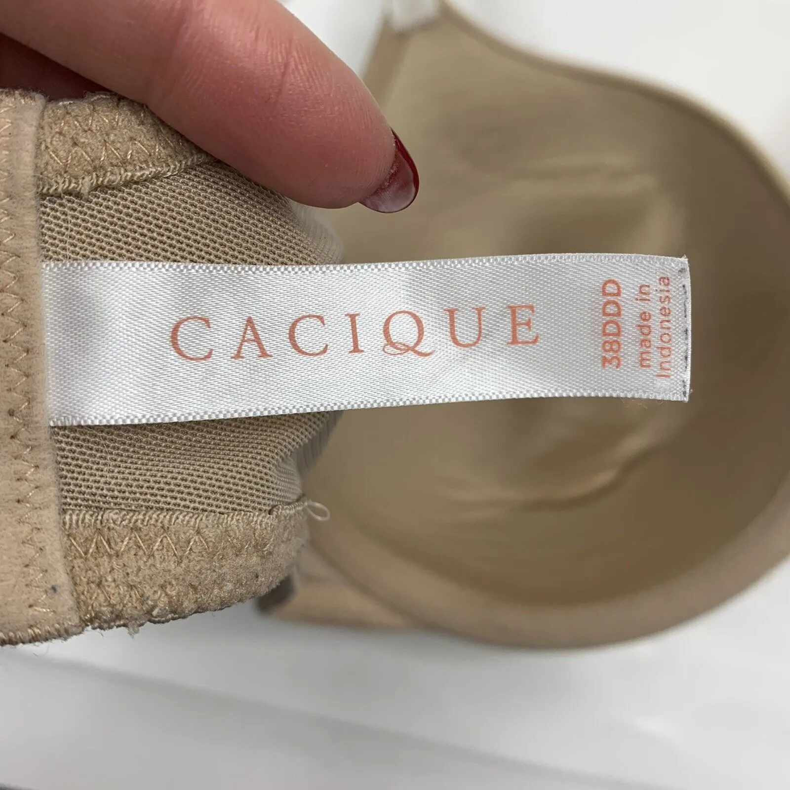 Cacique Sz 38DDD Bra Lightly Lined T-shirt Nude Full Coverage Underwired Women’s - Image 3