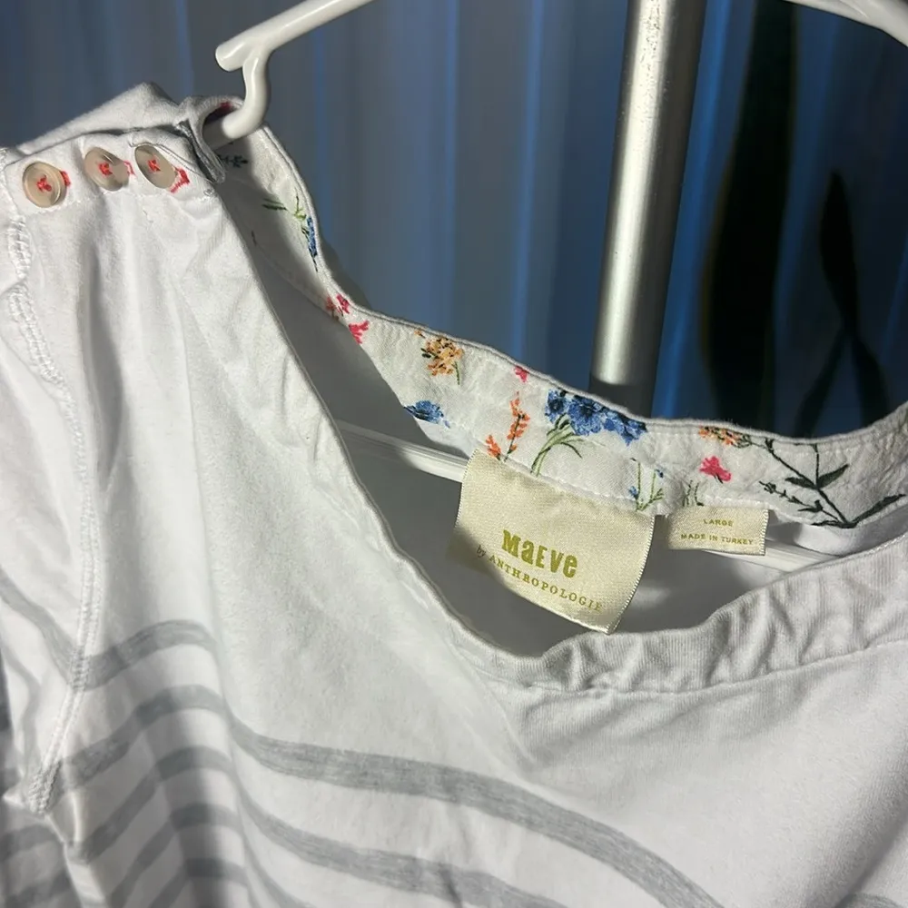 Maeve Anthropologie Bonnie Boatneck Striped Top Size Large - Image 9