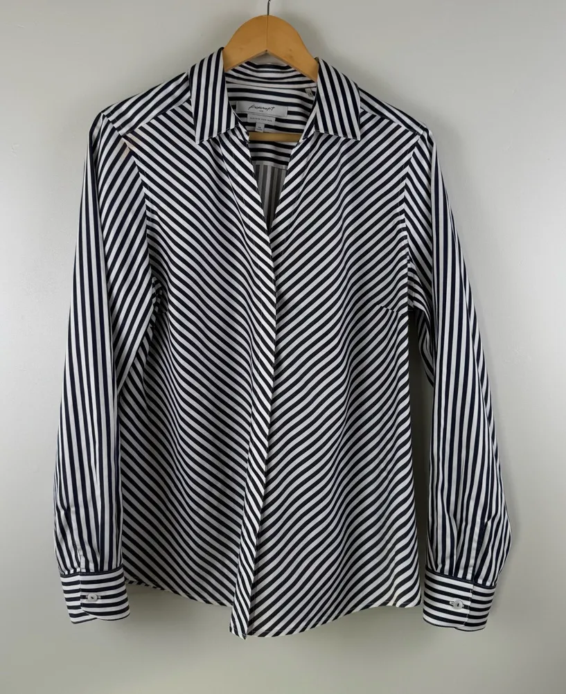 Foxcroft Wrinkle Free Cotton Cherry Shirt Size 14 Shaped Women's Heritage - Image 1