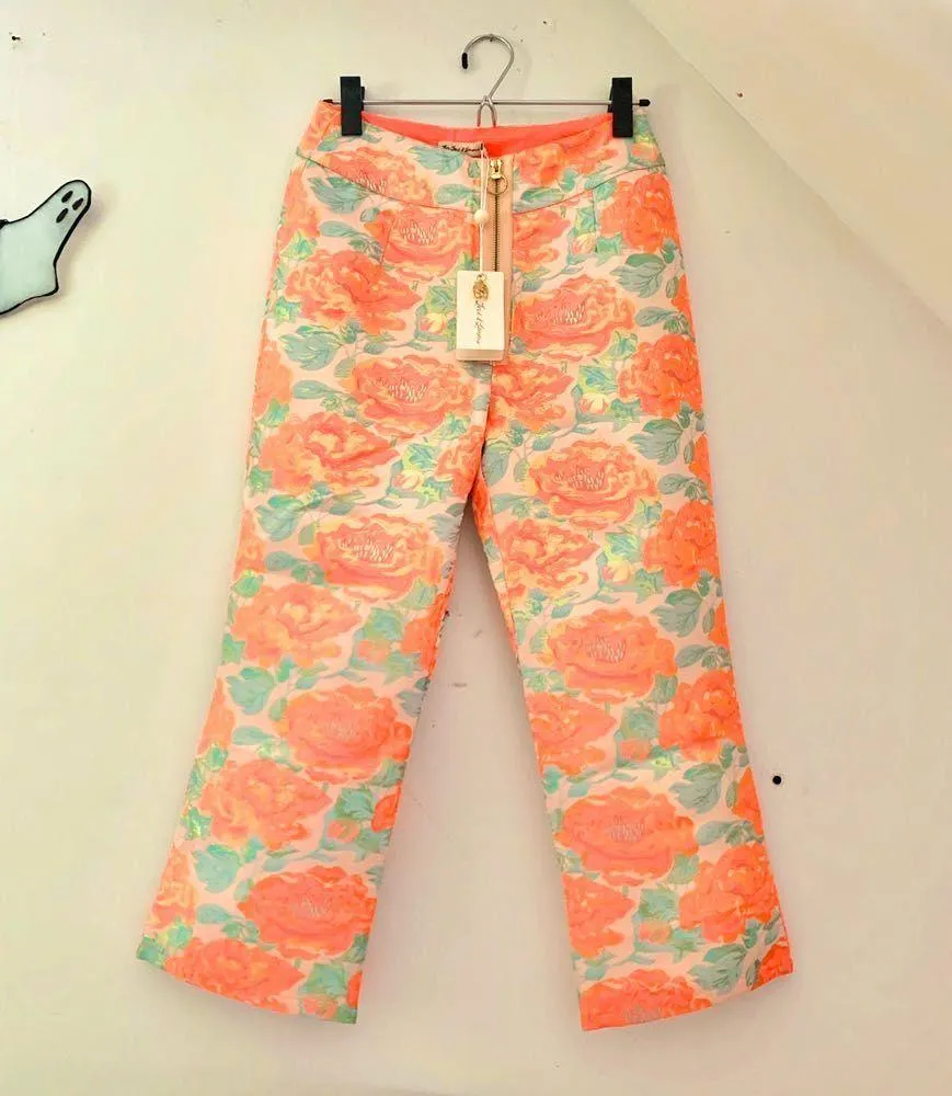 NWT Pink Rose Jackpot Brocade Pants - Image 4
