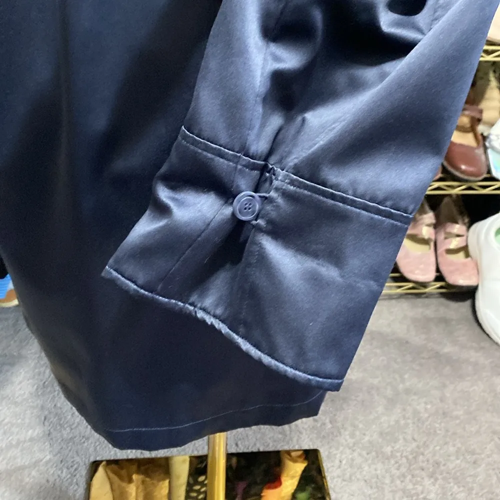 Dennis Basso Chic Navy Blue Zip Up Jacket Size Small. - Image 13