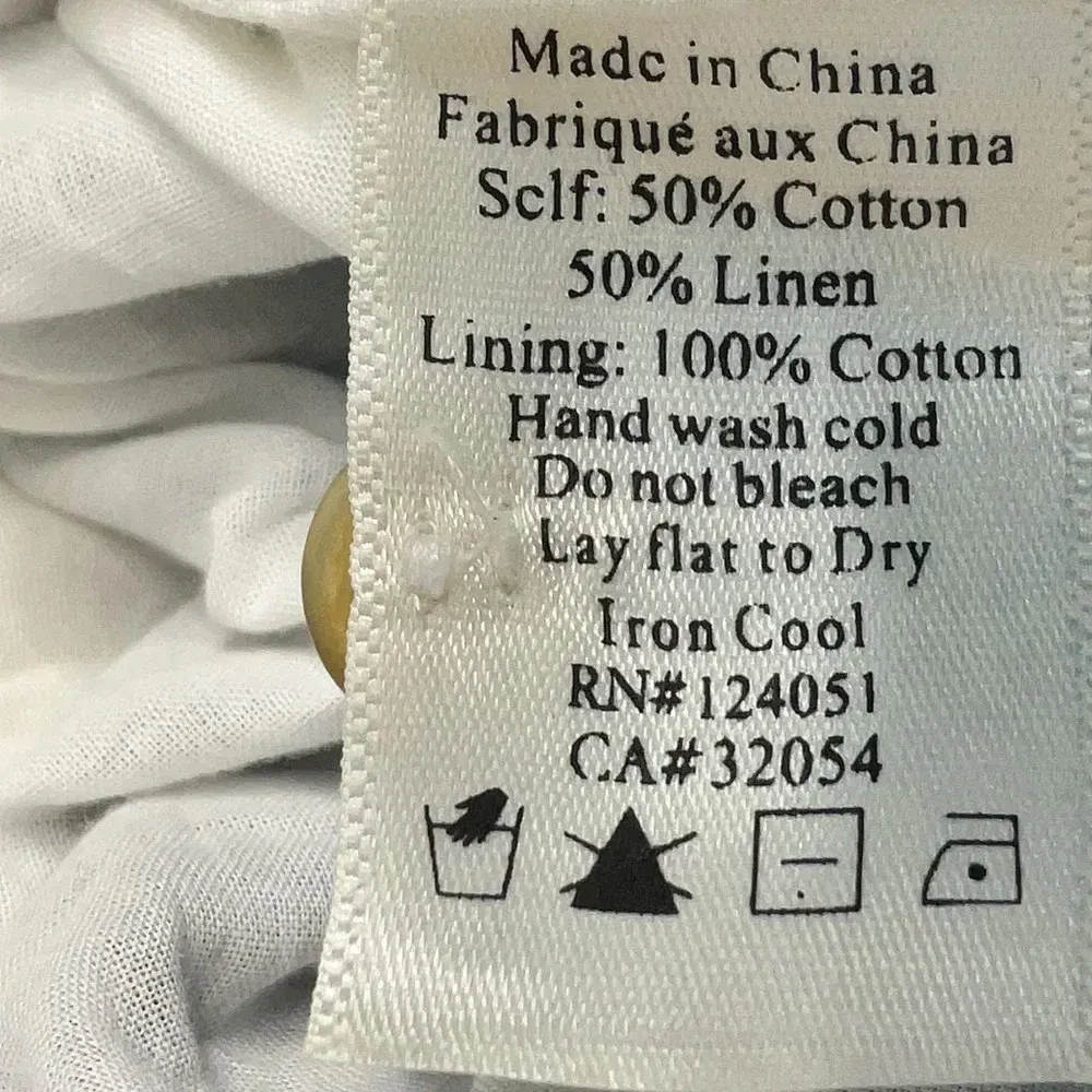 Anthropologie The Odells Black White Check Plaid Linen Dolly Shirtdress Size S - Image 9