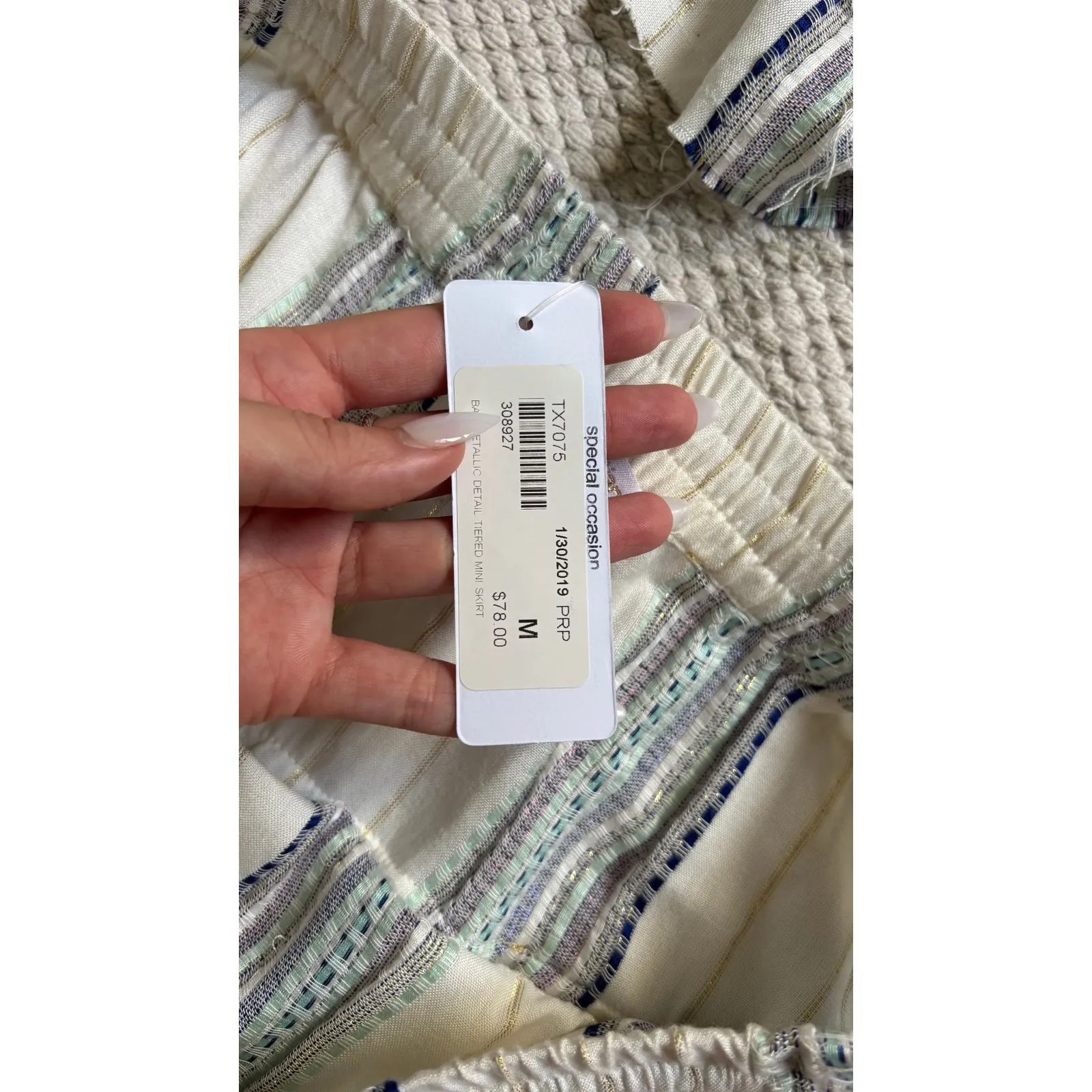 0140. NWT Pookie & Sebastian Ruffle Tiered Off‎ Shoulder Two Piece Set - Image 10