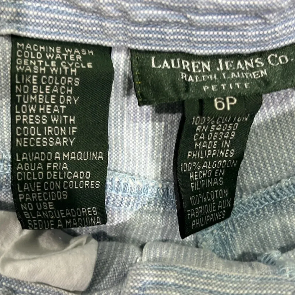 Vintage Ralph Lauren Denim Shorts Drawstring Sz 6P - Image 5