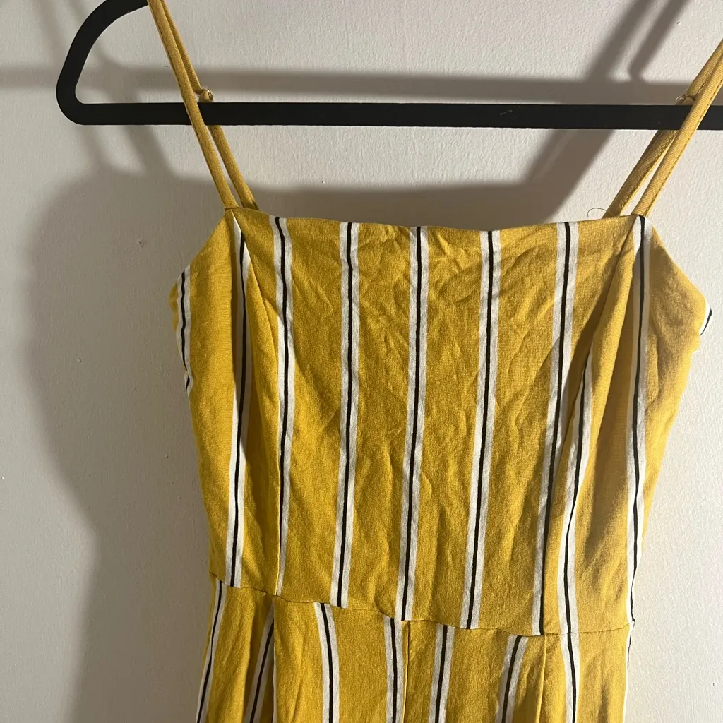 Bershka Yellow Striped Jumpsuit - Image 6