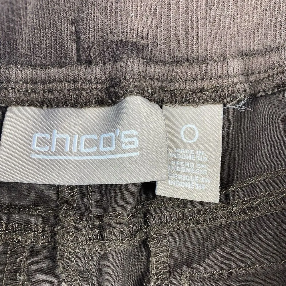 Chico's Womens Size Small Brown Straight Leg Roll Cuff Casual Pant Stretch Waist - Image 4