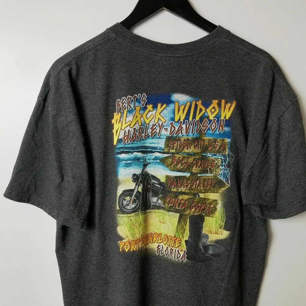 Harley Davidson Port Charlotte Florida T Shirt Gray 2XL XXL Graphic Tee - Image 7