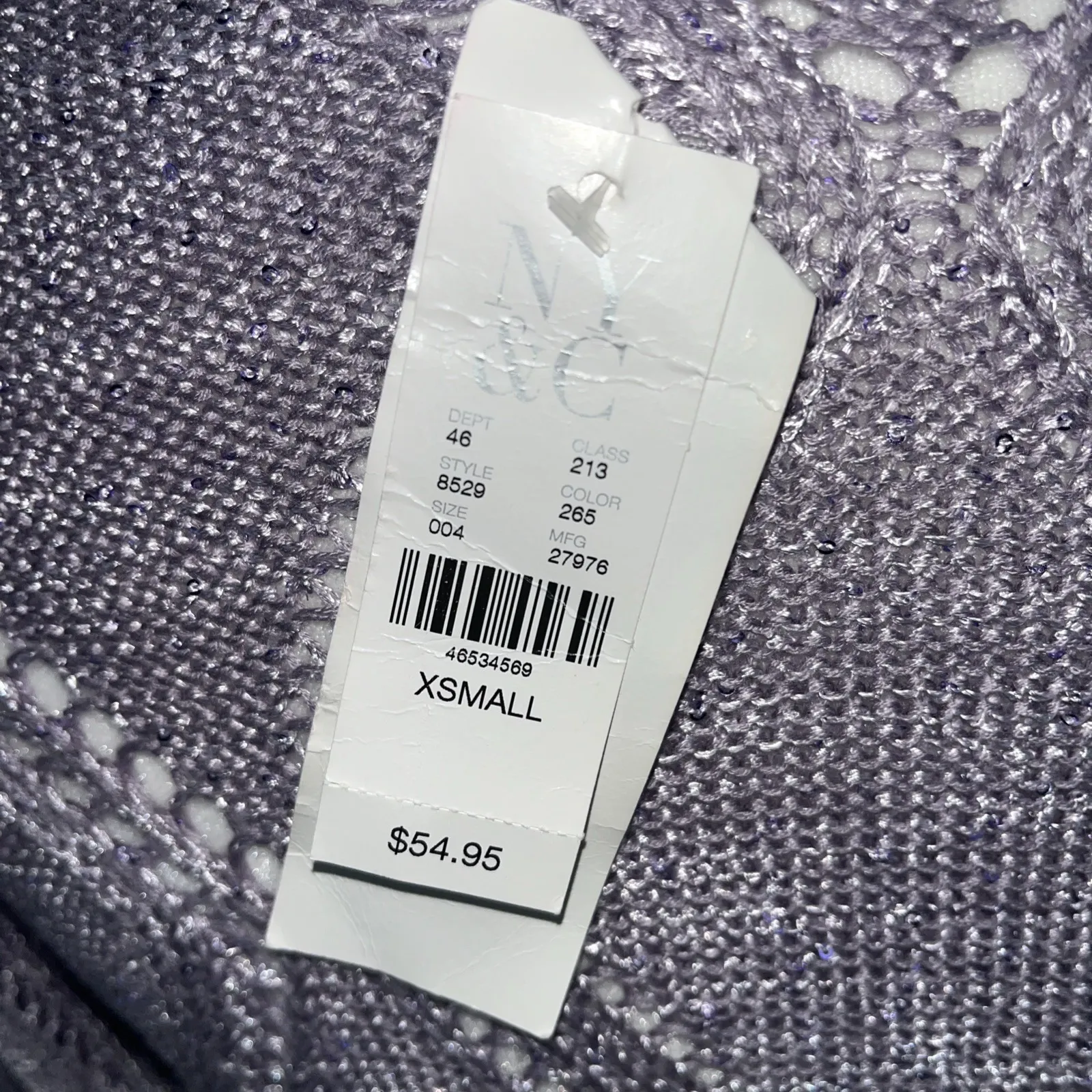 Soho New York & Co. Women's NWT Casual Lavender Sequin Sparkle Sweater Size XS - Image 6