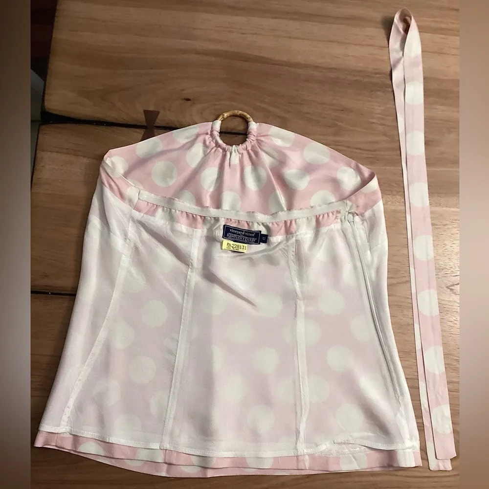 🐳VINEYARD VINES🐎Kentucky Derby SILK Polka Dot Halter Top - Image 9