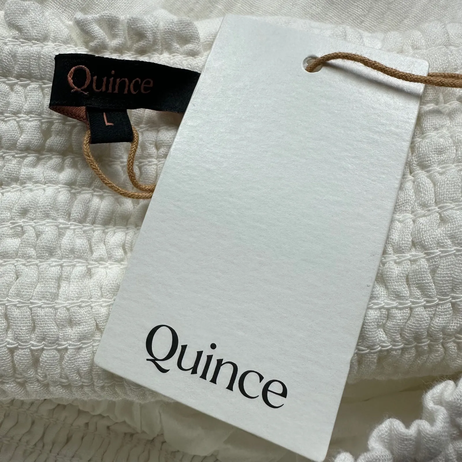 NWT Quince White Organic Cotton Gauze Smocked Maxi Skirt Boho Festival Casual L - Image 9