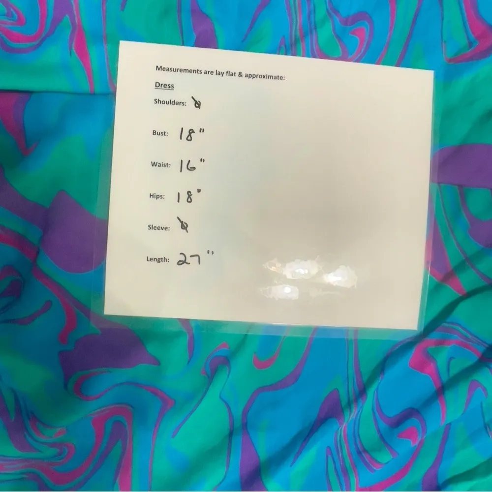 WEWOREWHAT RONNIE OCEAN BLUE MARBLE DRESS SIZE L - Image 13