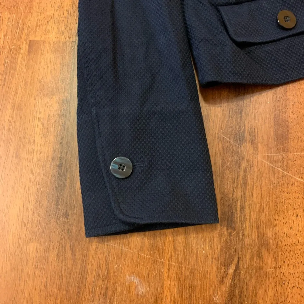 Liz Claiborne 14 Navy Blue Utility Jacket Cropped Structured Small Pockets - Image 6