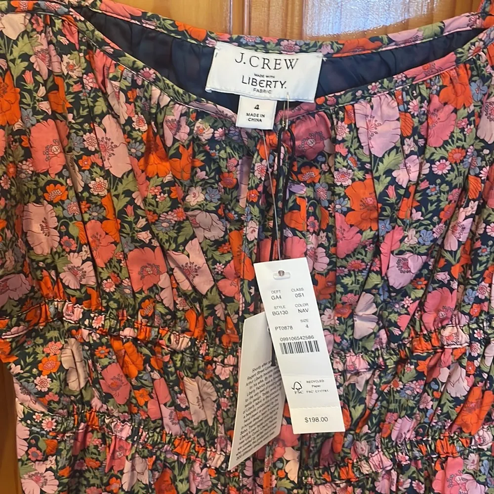 Jcrew Cinched-waist organic cotton dress in Liberty® Meadow Song floral - Image 4