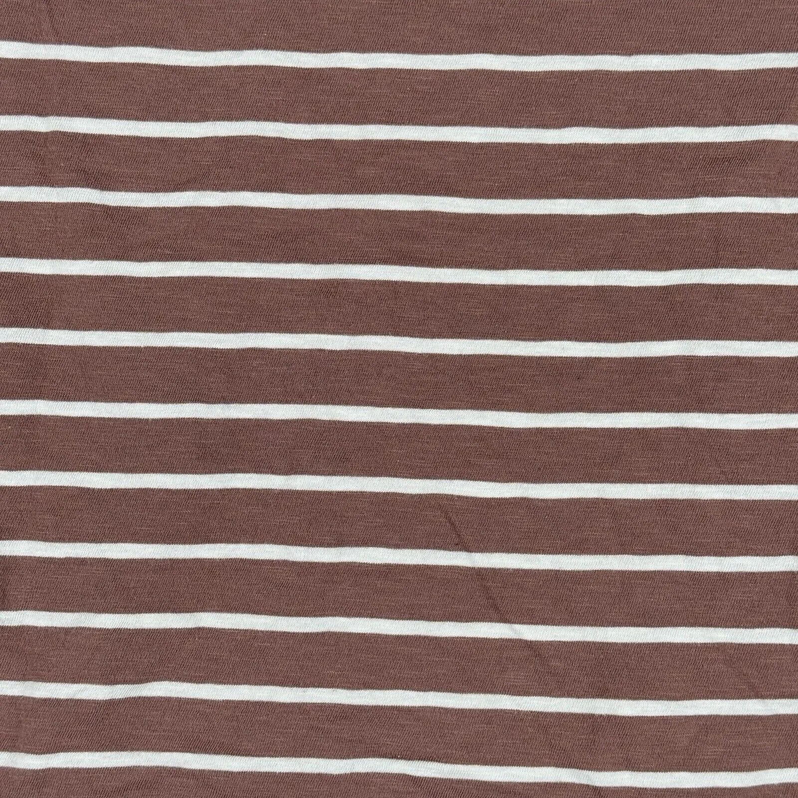 Aerie Brown White Striped Long Sleeve‎ Raglan Tee Cropped Raw Hem Women Medium - Image 6
