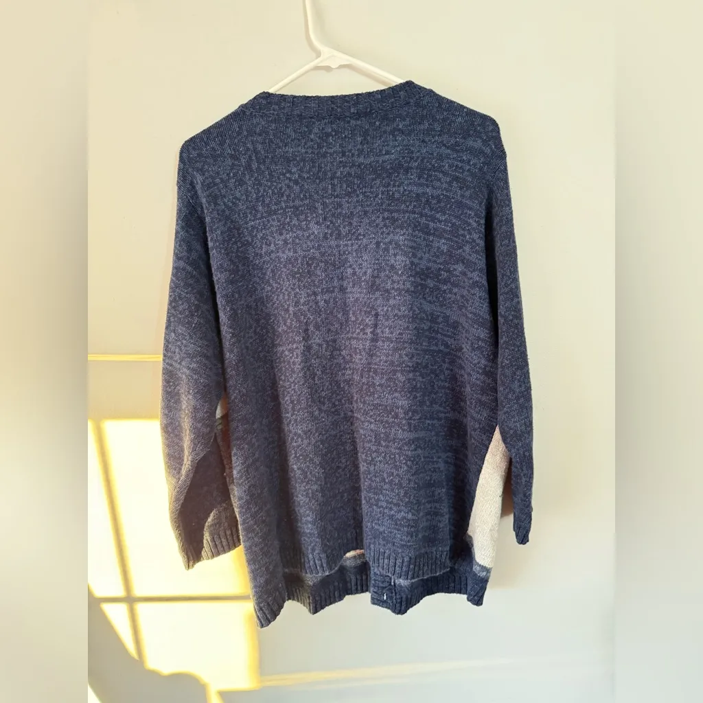 VTG Tiara Navy Blue Holiday Christmas Sweater Snowman Hippie Boho Multi Color 2X - Image 8