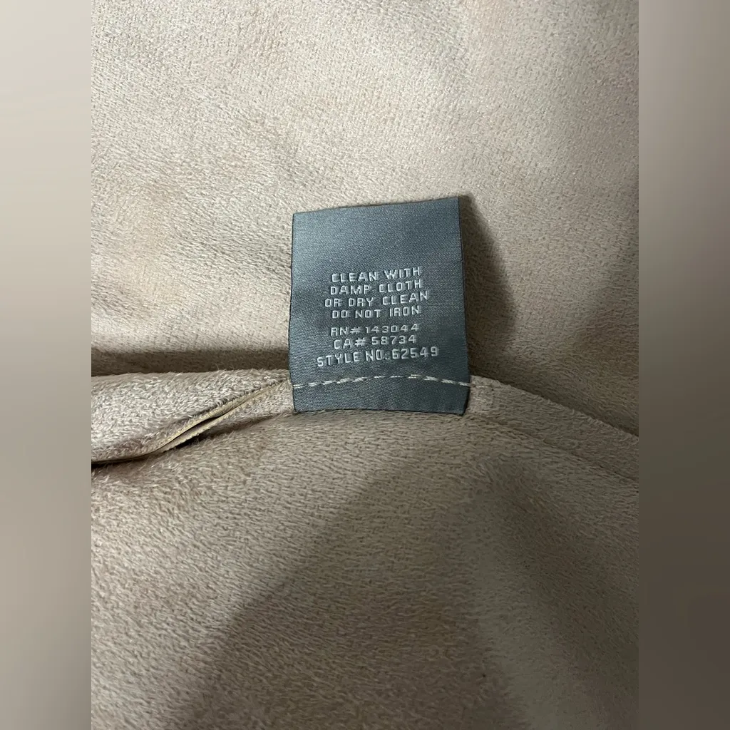 Bagatelle Women’s Faux Leather Beige Moto Jacket Suede Tan Open Front Size Large - Image 7