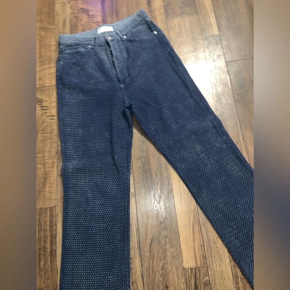 Topshop kort denim knit blue flares high rise boho spring jeans 120$ pants - Image 3