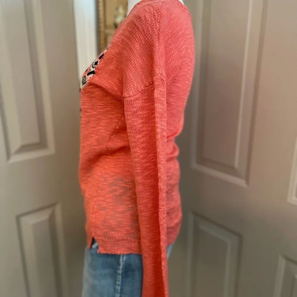 Pink Rose salmon colored antlered deer cute “ugly Christmas sweater” in Size S. - Image 5