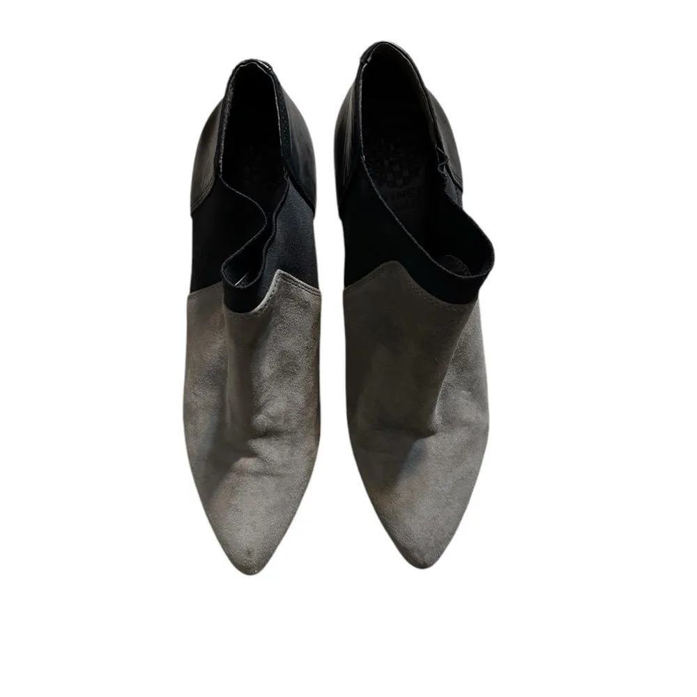 Vince Camuto Saron Bootie Moonstone Gray & Black Suede Leather Size 9 Heels - Image 10