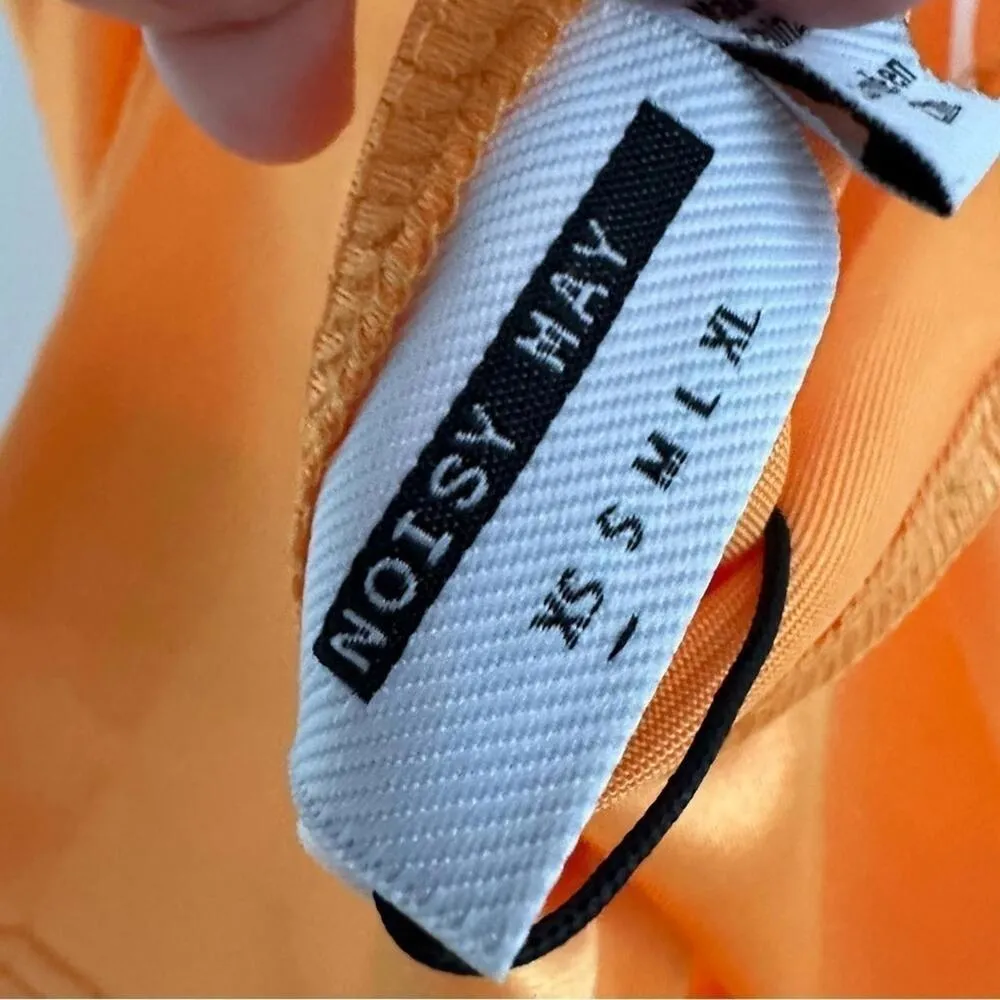 Noisy May Christina Satin Halter Top XS Radiant Yellow Festival Gold - Image 6