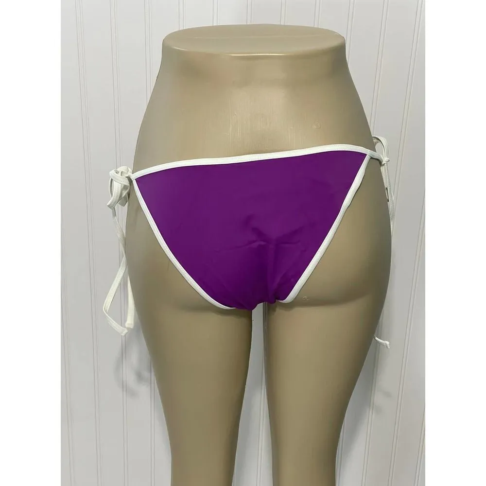 Solid & Striped The Amber Side Tie Bikini‎ Bottom Electric Grape Purple Large - Image 11