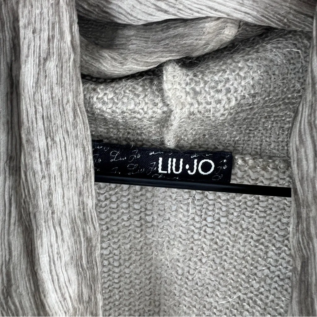 Liu Jo Taupe Brown Mohair Silk‎ Blend Open Knit Cowl Neck Long Sleeve Sweater M Size M - Image 9