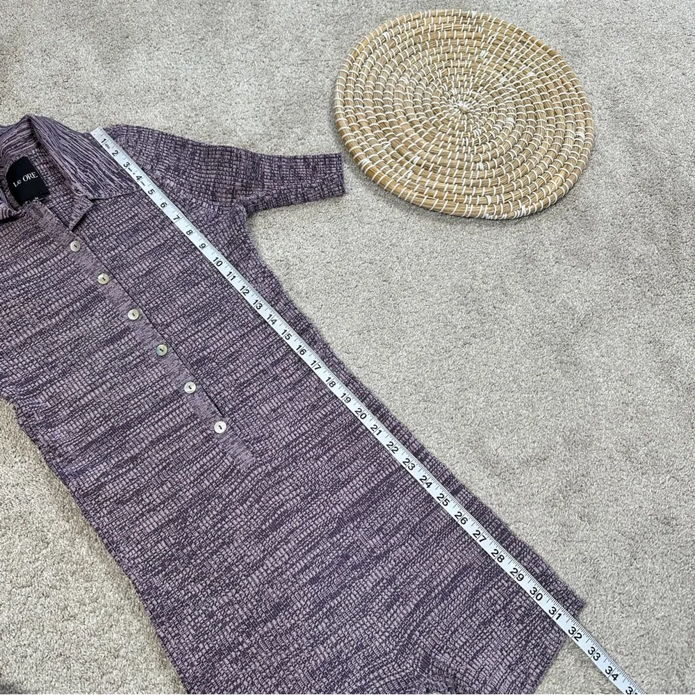 Le Ore Women’s Rimini Collared Romper Playsuit Ribbed Shortsleeve in Purple M Size M - Image 16
