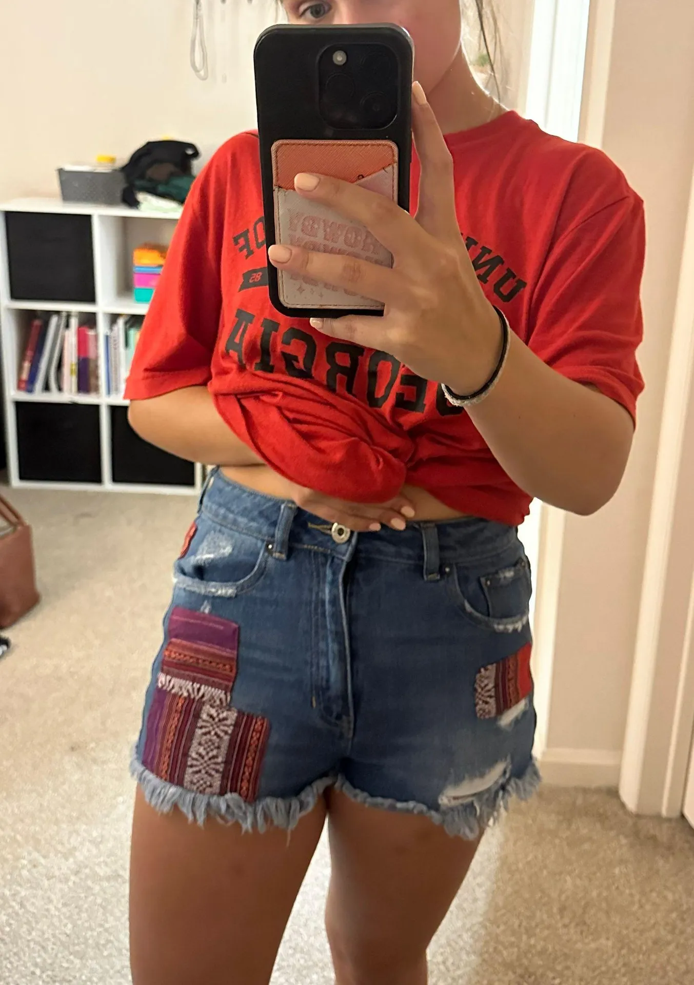 Patchwork Jean Shorts - Image 3