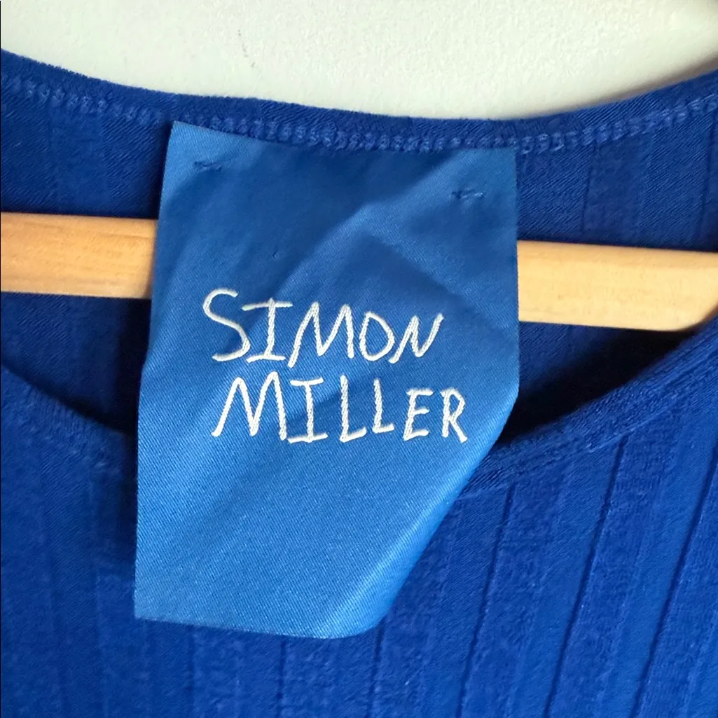 SIMON MILLER Matomi Ribbed Knit Dress In Blue Size M - Image 6