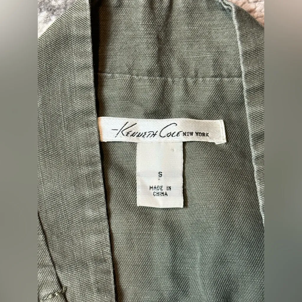 Kenneth Cole New York Women’s Utility Moto Style Linen Blend Jacket Size Small Green - Image 12