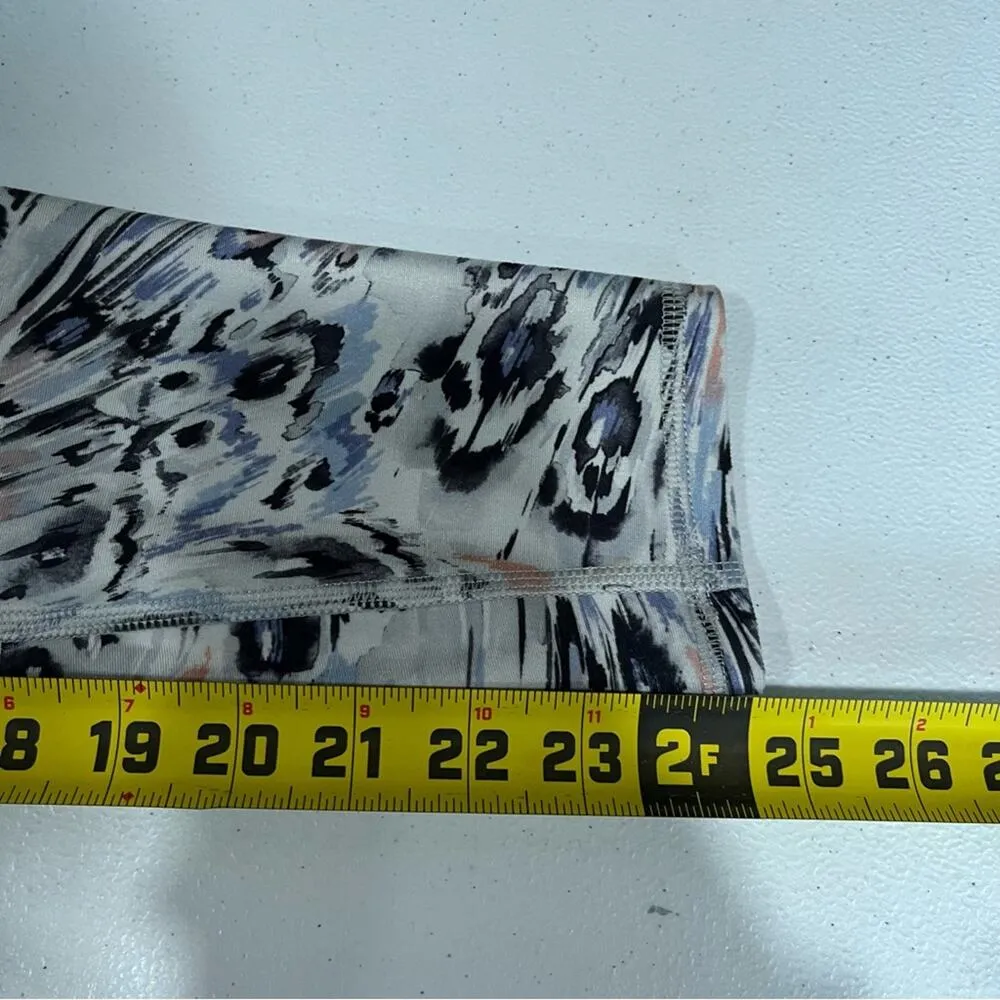 Freely Academy High Rise Patterned Crop Leggings Womens Small Blue - Image 5