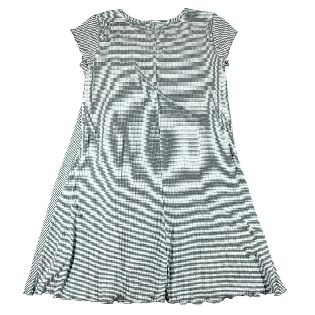 Hem Thread Large Green White Striped Cap Sleeve‎ Pullover Dress Lightweight - Image 7