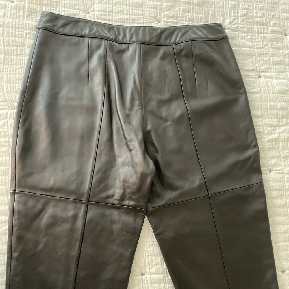 TABOR Vintage Vtg Leather High Rise Straight Leg Pant in Black Plus Size 20 - Image 8