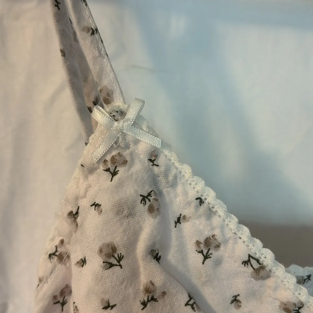 Brandy Melville Floral White Spaghetti Strap Top - Image 3