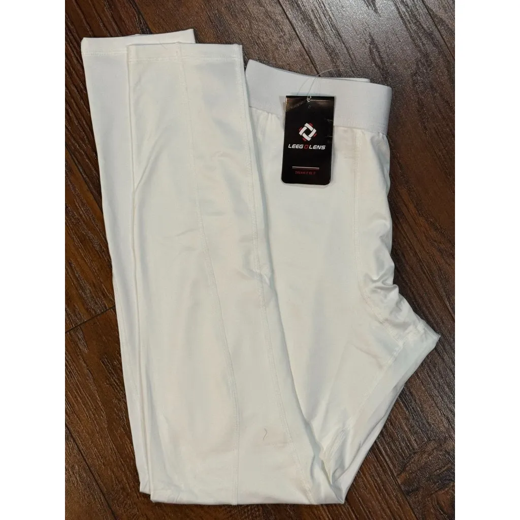 NEW Leegolens Womens L Performance Active Stretch Pants Legging Pockets White Size L - Image 4