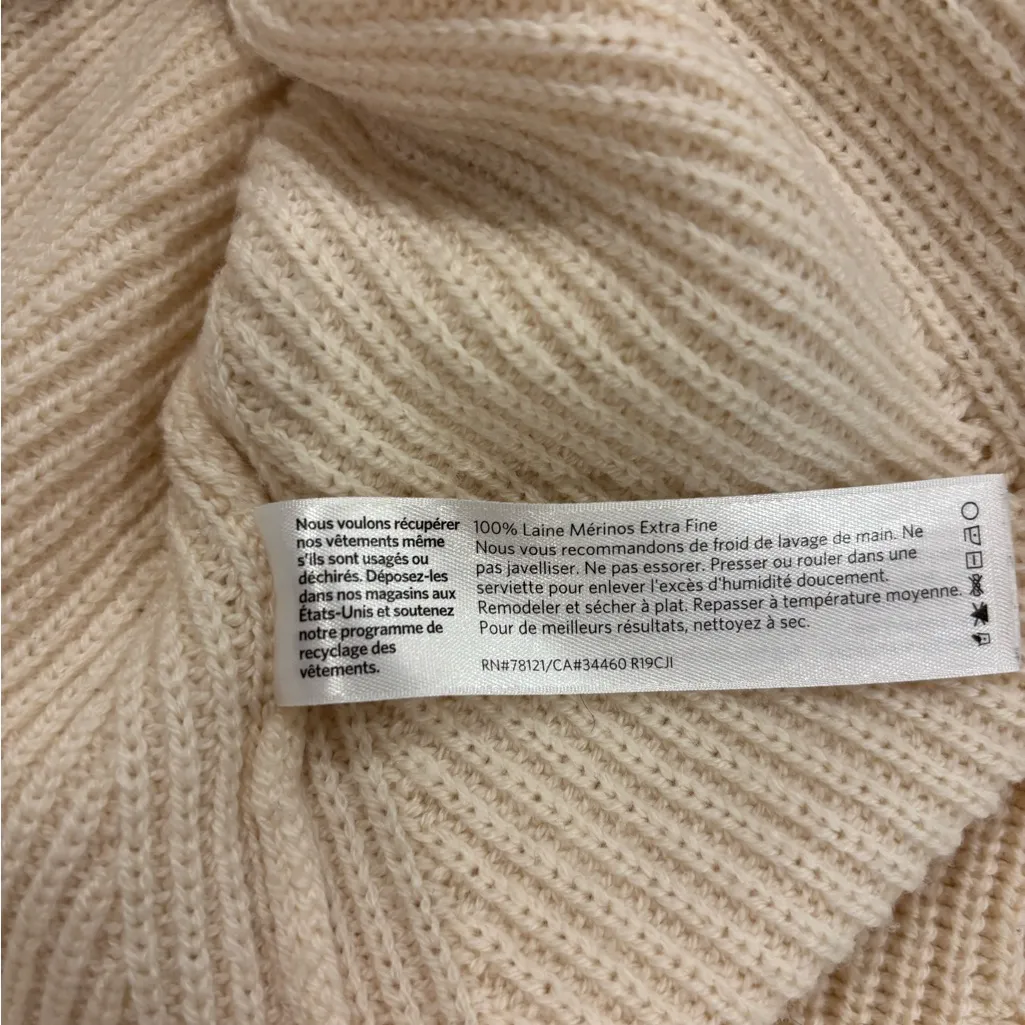 Eileen Fisher Bateau Neck Merino Wool Sweater in Cream EUC - Image 11